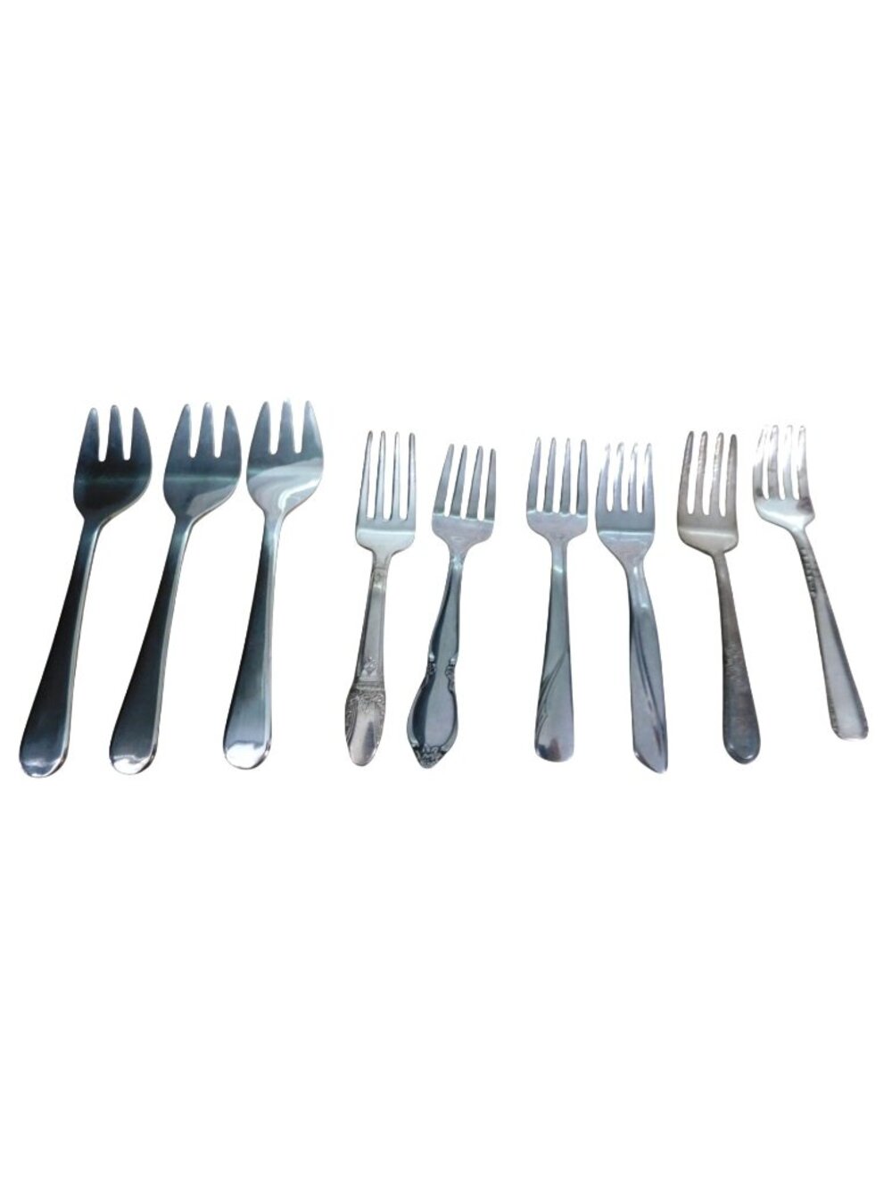Vintage Mixed Lot Of 9 Silver Plated Child Appetizer Forks Sheffield England